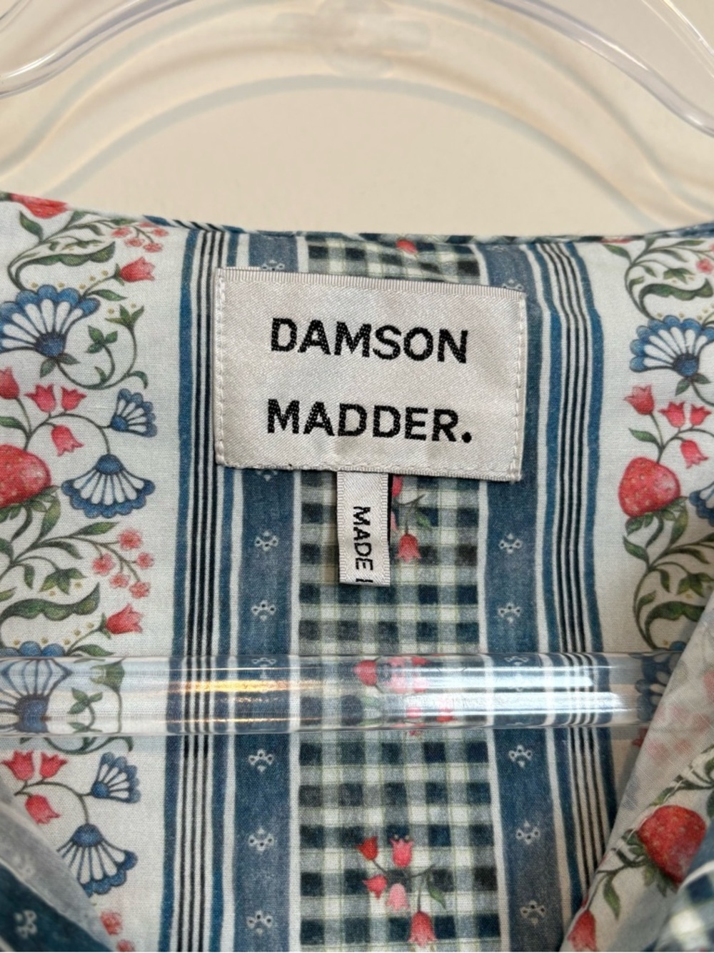Damson Madder Lois double collar wallpaper floral blouse - Picture 6 of 12